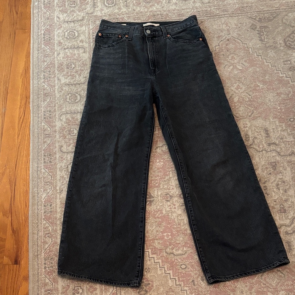 Levi's Black Ribcage Wide-Leg Women's Jeans